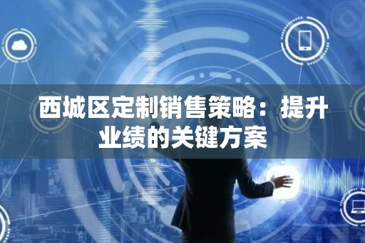 西城区定制销售策略：提升业绩的关键方案