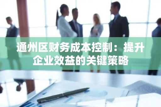 通州区财务成本控制：提升企业效益的关键策略