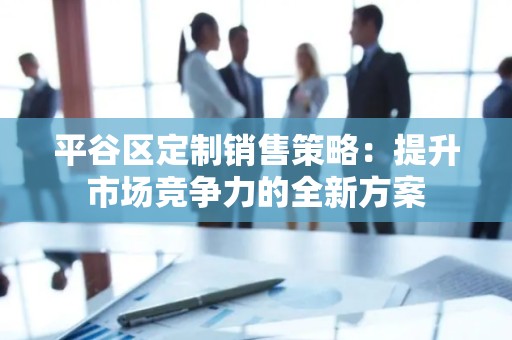平谷区定制销售策略：提升市场竞争力的全新方案