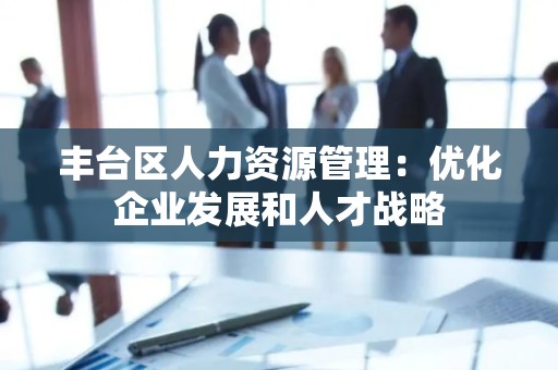 丰台区人力资源管理：优化企业发展和人才战略