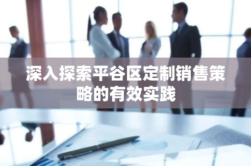 深入探索平谷区定制销售策略的有效实践