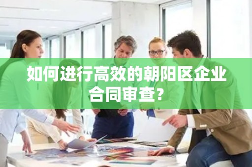 如何进行高效的朝阳区企业合同审查？
