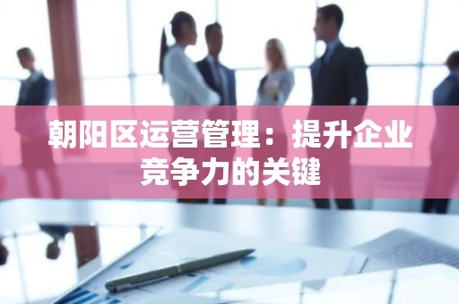 朝阳区运营管理：提升企业竞争力的关键