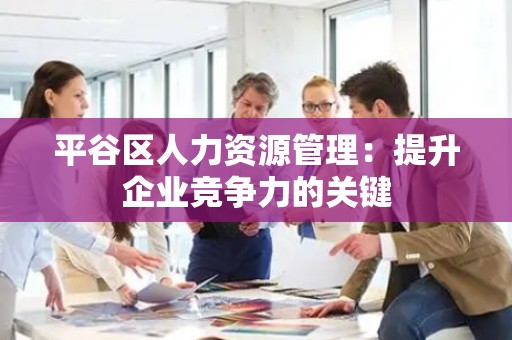 平谷区人力资源管理：提升企业竞争力的关键