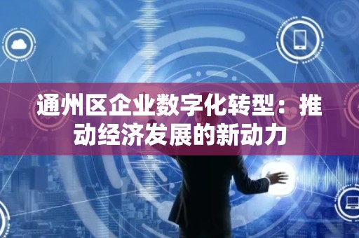 通州区企业数字化转型：推动经济发展的新动力