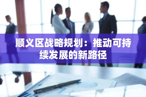 顺义区战略规划：推动可持续发展的新路径