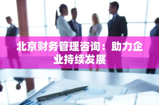 北京财务管理咨询：助力企业持续发展